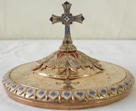 French Antique solid silver Gothic Ciborium